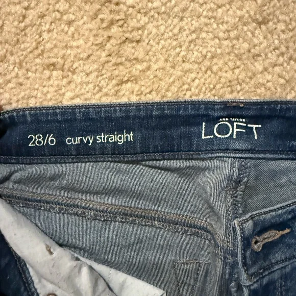 LOFT Women's Straight Leg Blue Jeans - Picture 2 of 3